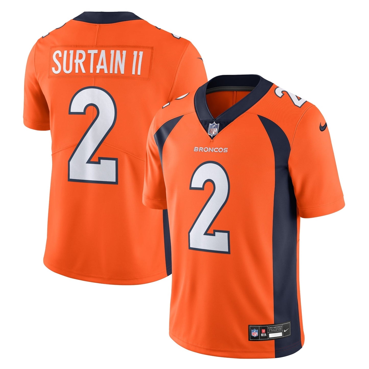 Men's Nike Patrick Surtain II Orange Denver Broncos Vapor Untouchable Limited Jersey