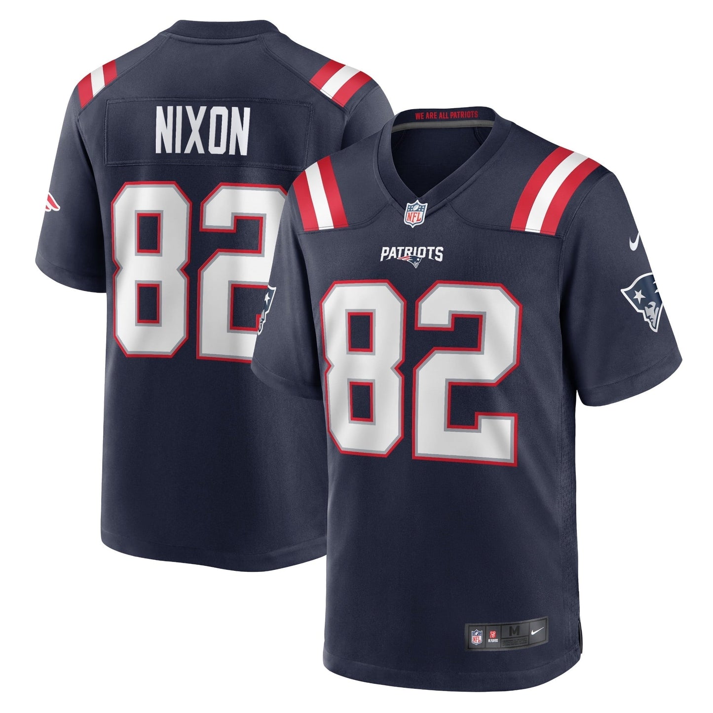 Men's Nike Tre Nixon Navy New England Patriots Player Game Jersey