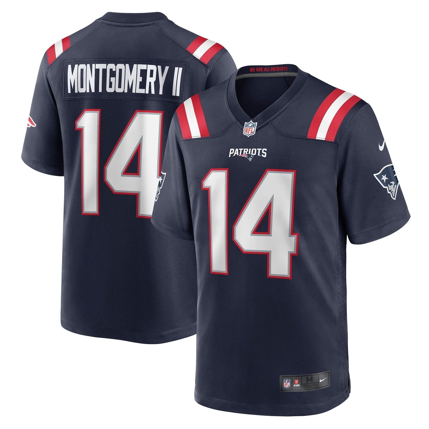 Men's Nike Ty Montgomery Navy New England Patriots Game Jersey