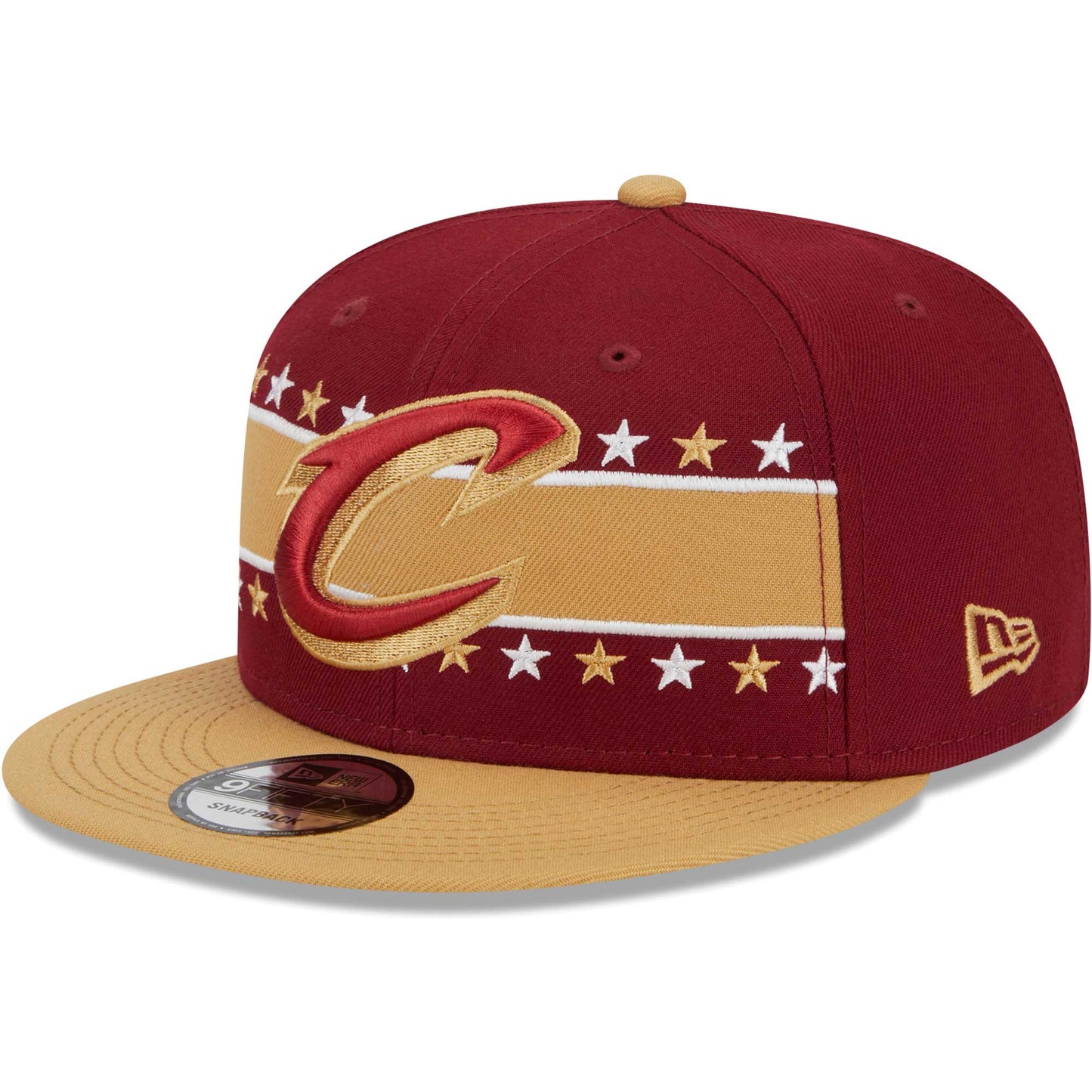 Cleveland Cavaliers New Era Banded Stars 9FIFTY Snapback Hat - Wine