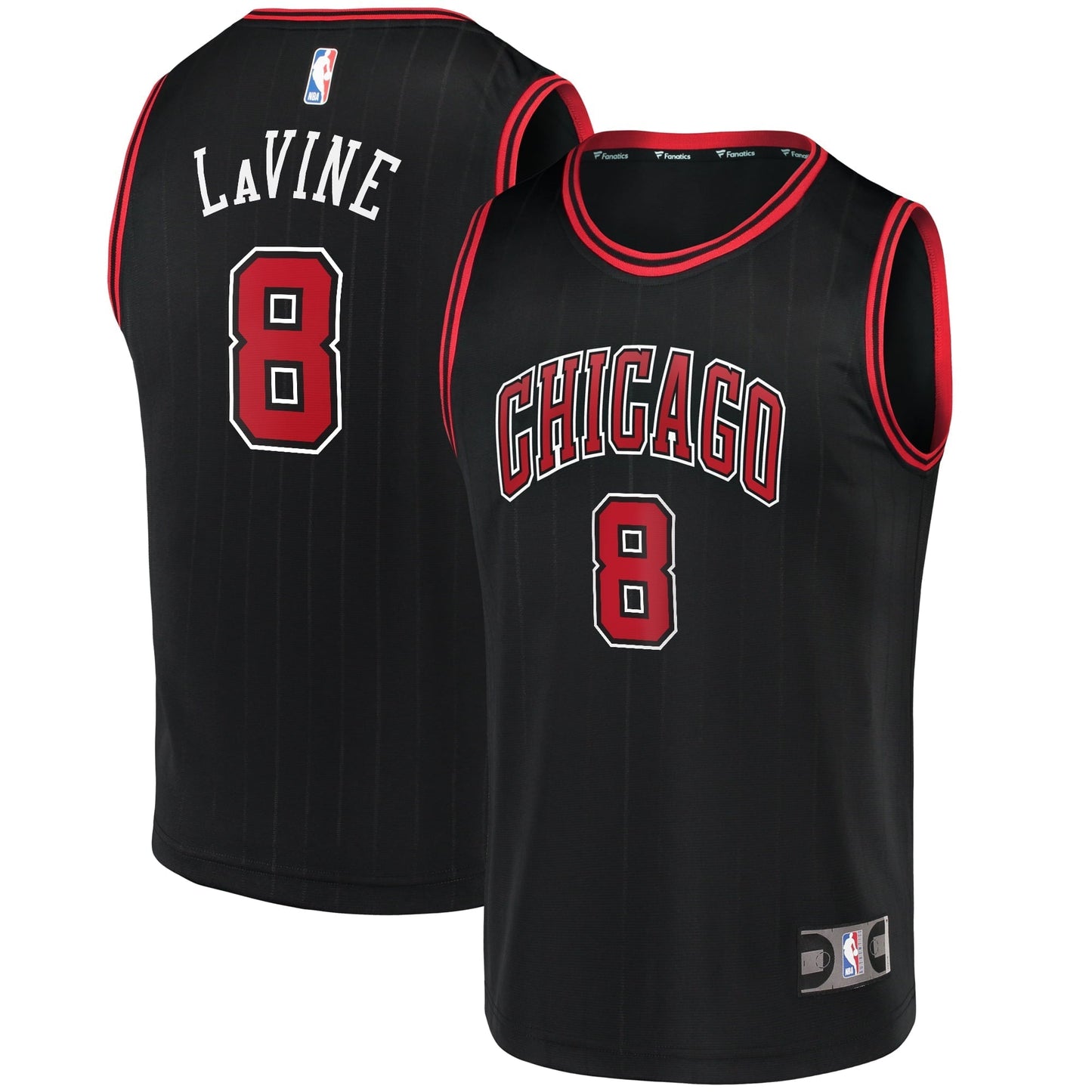 Men's Fanatics Branded Zach LaVine Black Chicago Bulls Fast Break Team Replica Jersey - Statement Edition