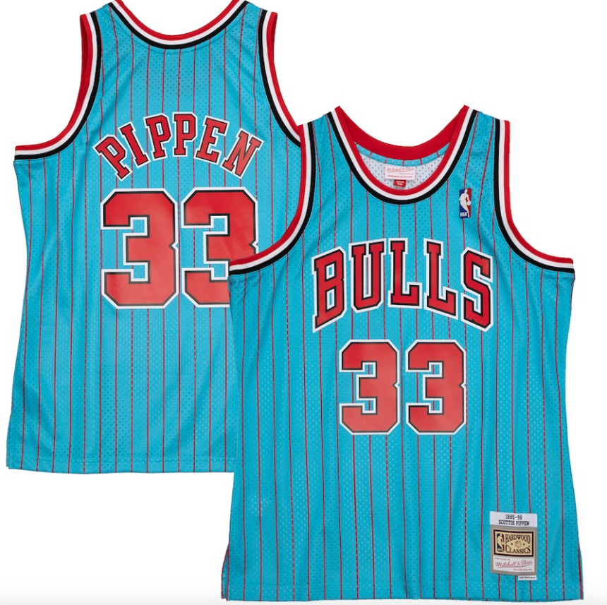 Men's Mitchell & Ness Scottie Pippen Blue Chicago Bulls 1995-96 Hardwood Classics Reload 2.0 Swingman Jersey