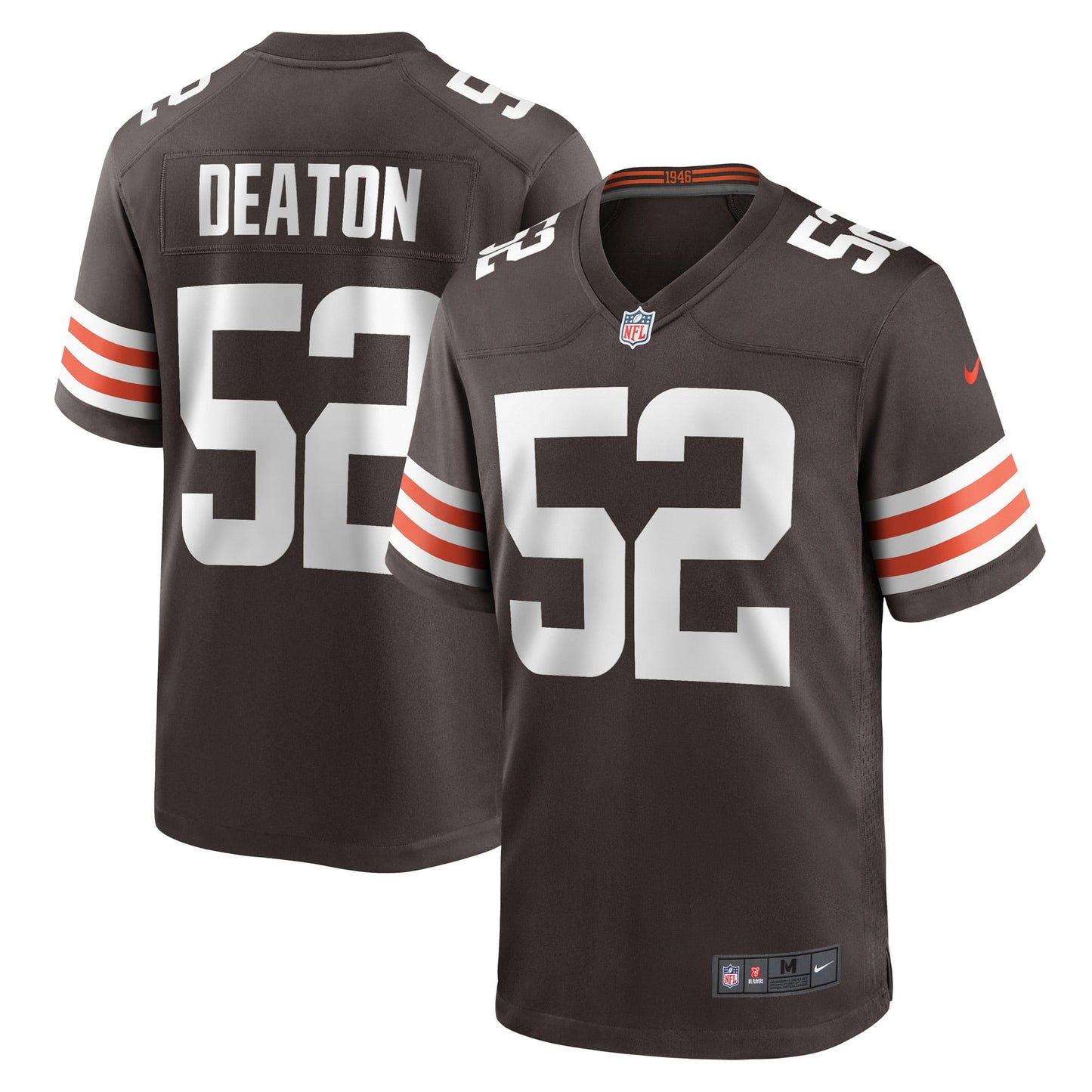 Men's Nike Dawson Deaton Brown Cleveland Browns Game Player Jersey