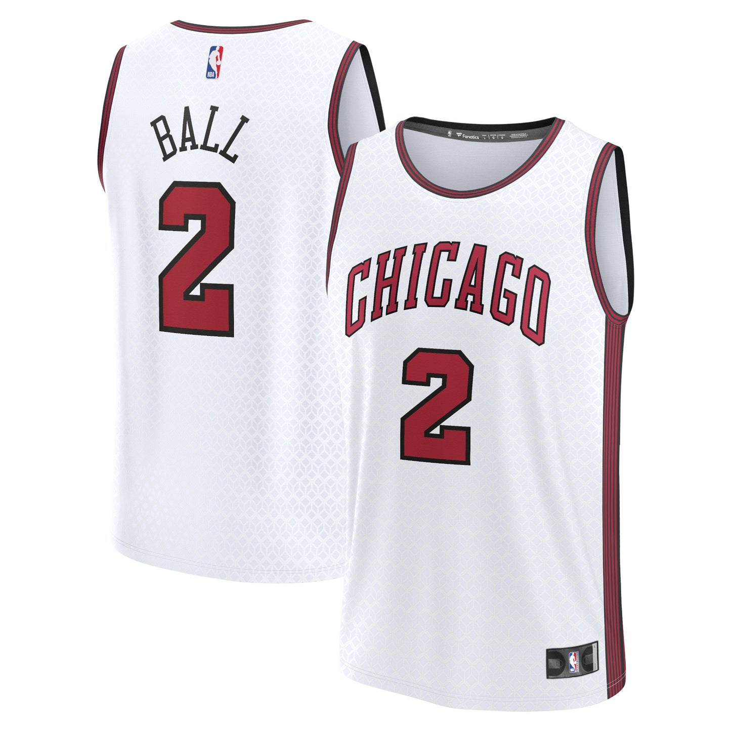 Lonzo Ball Chicago Bulls Fanatics Branded 2022/23 Fastbreak Jersey - City Edition - White