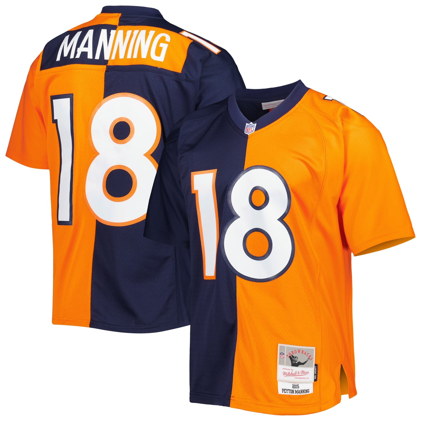 Peyton Manning Denver Broncos Mitchell & Ness 2015 Split Legacy Replica Jersey - Navy/Orange