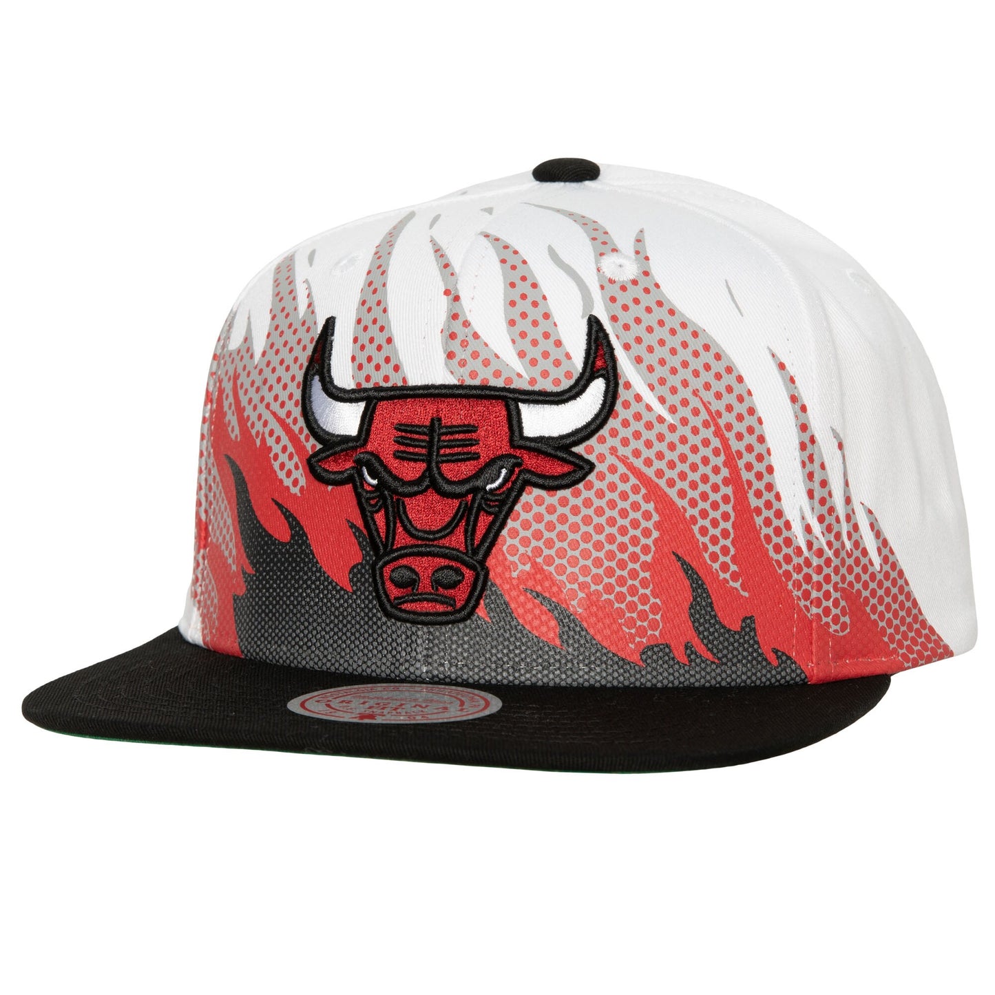 Chicago Bulls Mitchell & Ness Hot Fire Snapback Hat - White