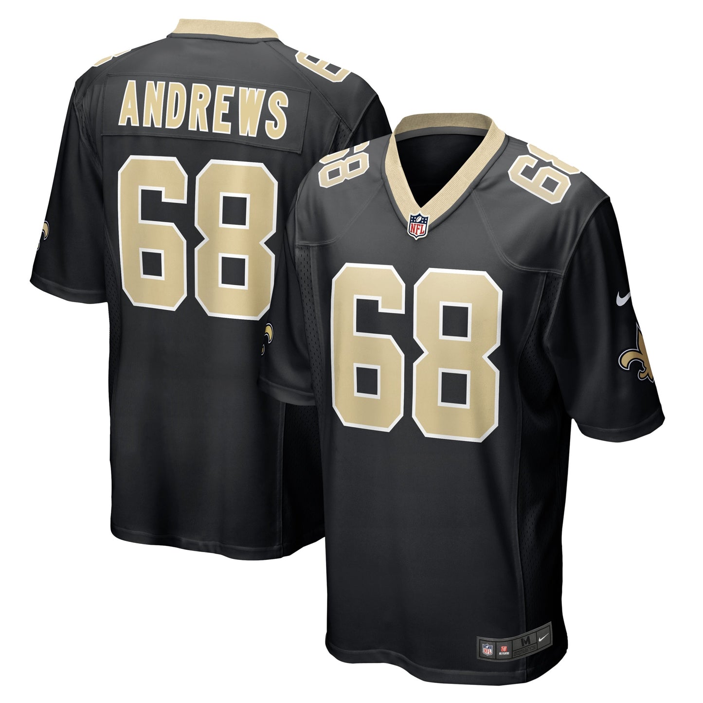 Josh Andrews New Orleans Saints Nike Game Player Jersey - Black