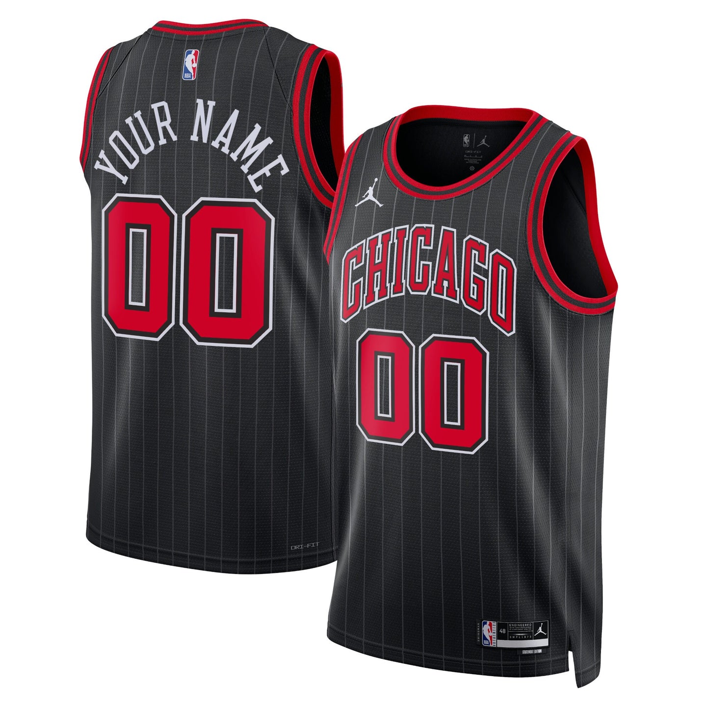 Chicago Bulls Jordans Brand Unisex 2022/23 Swingman Custom Jersey - Statement Edition - Black