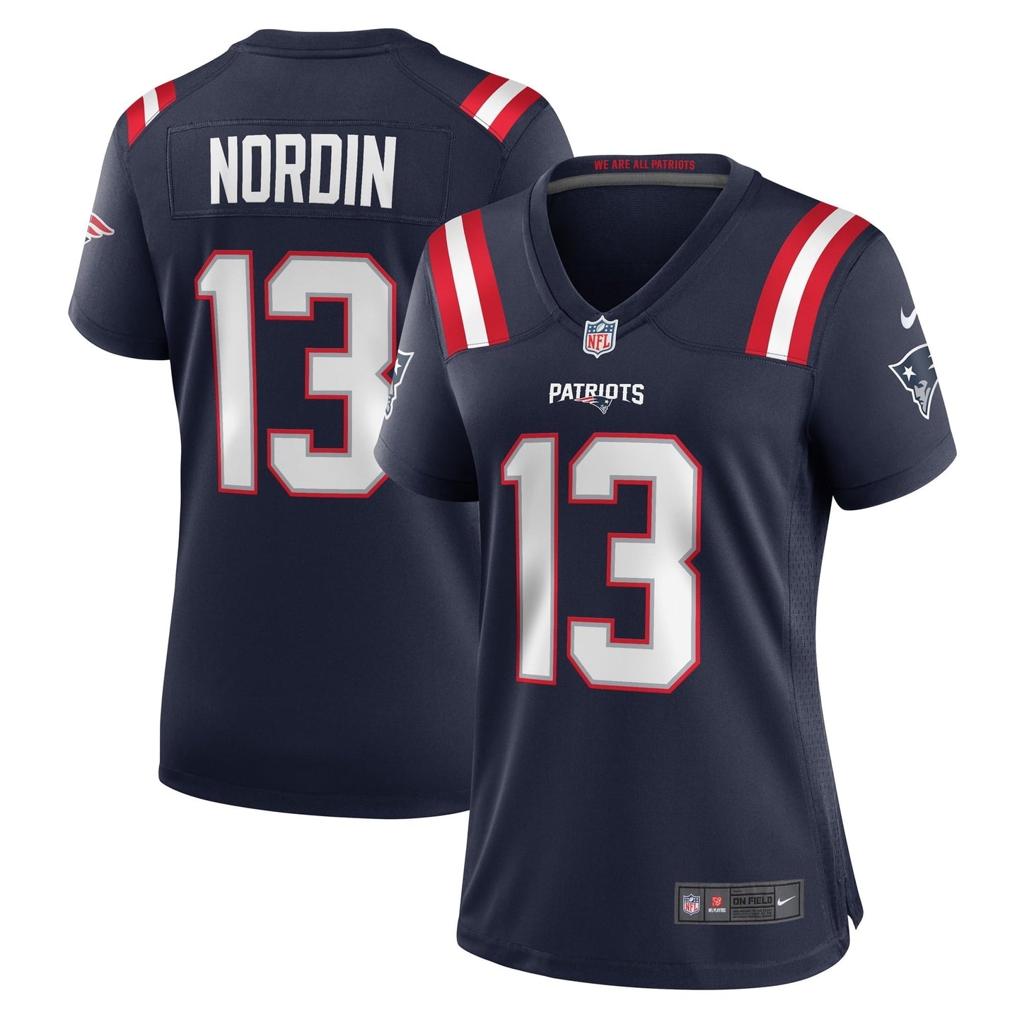 Women's Nike Quinn Nordin Navy New England Patriots Game Player Jersey