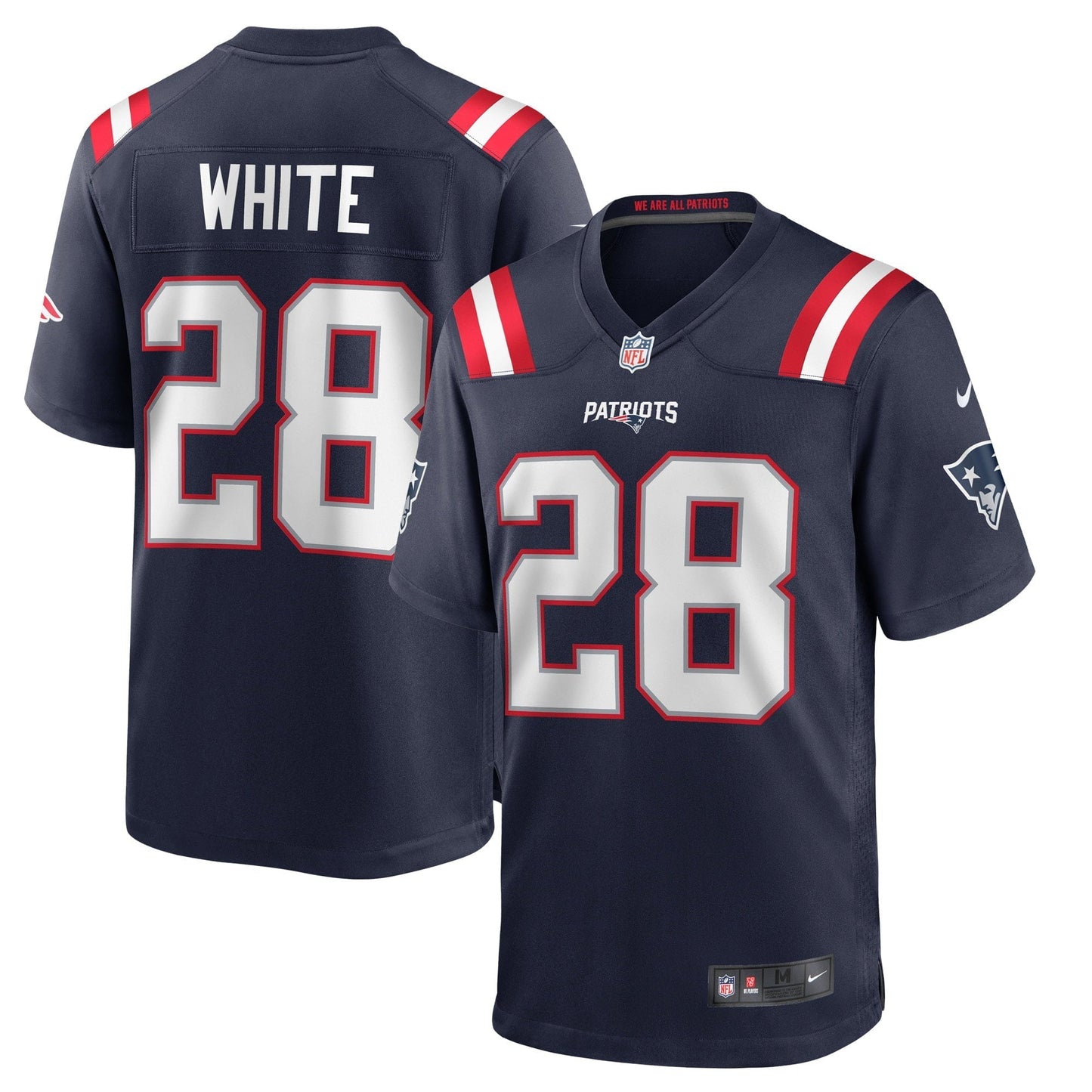Men's Nike James White Navy New England Patriots Game Player Jersey