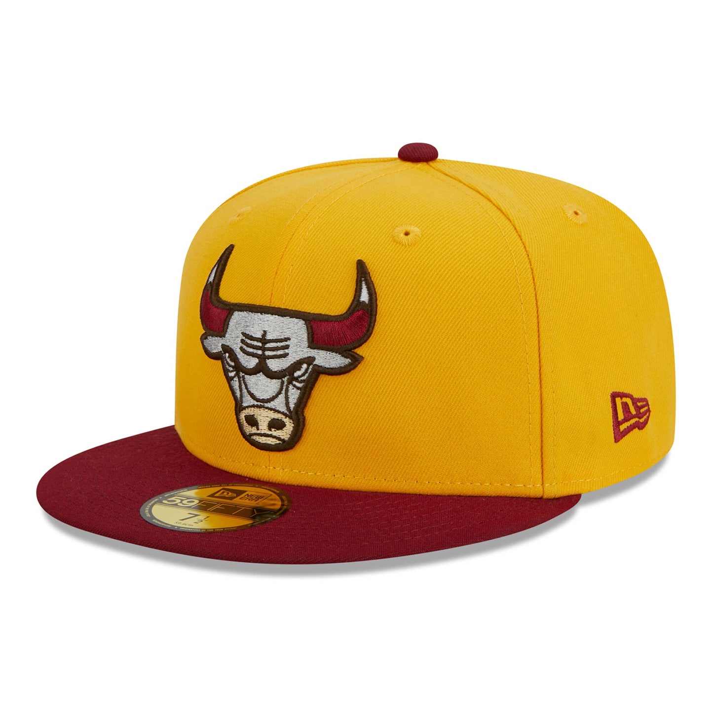 Chicago Bulls New Era Fall Leaves 2-Tone 59FIFTY Fitted Hat - Yellow/Red