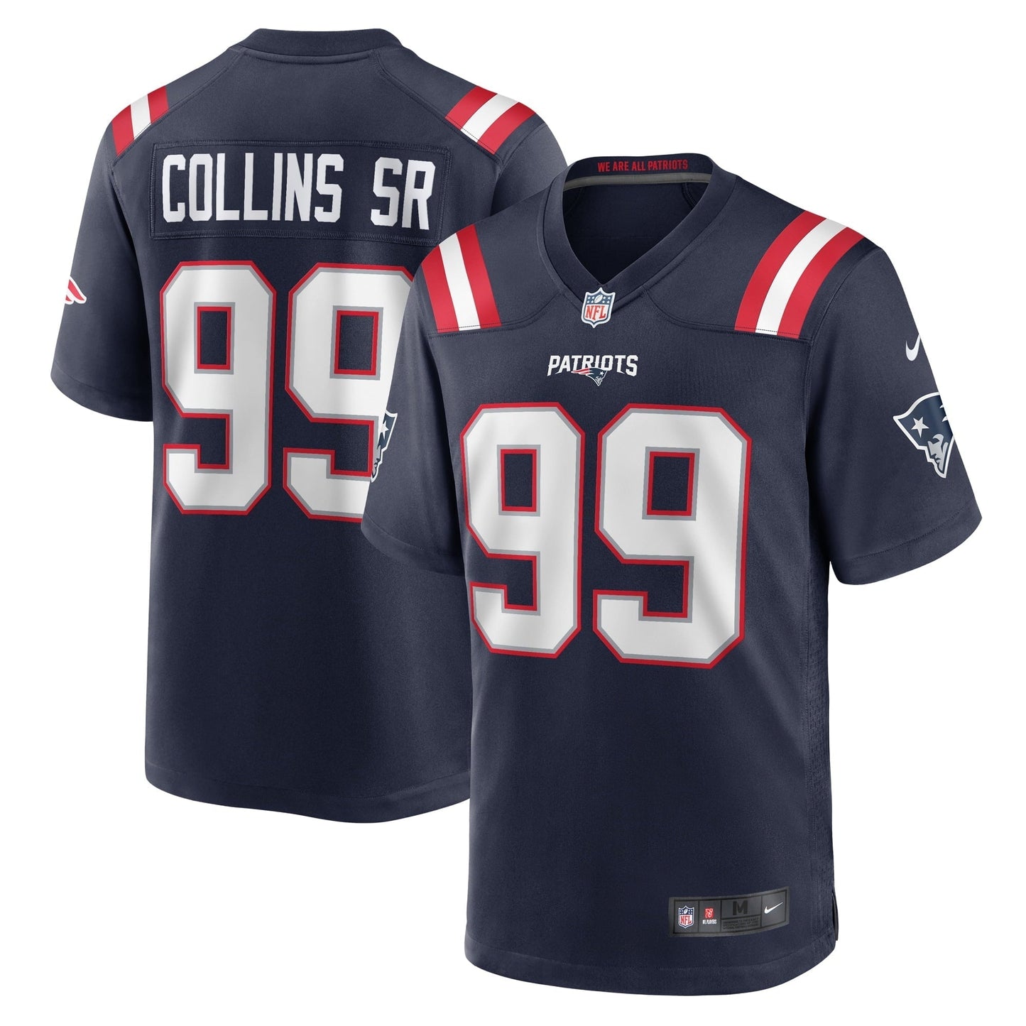 Men's Nike Jamie Collins Sr. Navy New England Patriots Home Game Player Jersey