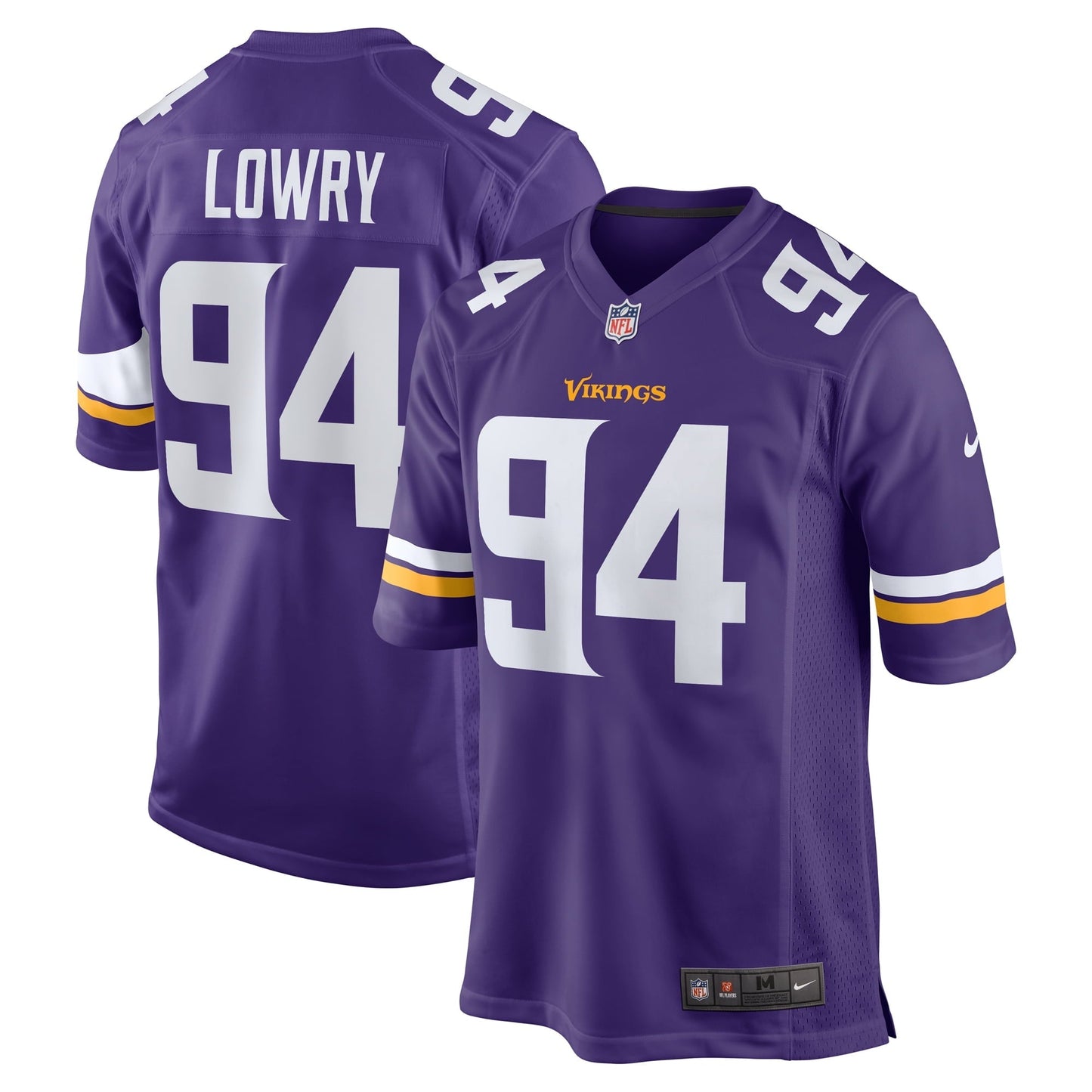 Men's Nike Dean Lowry Purple Minnesota Vikings Game Player Jersey