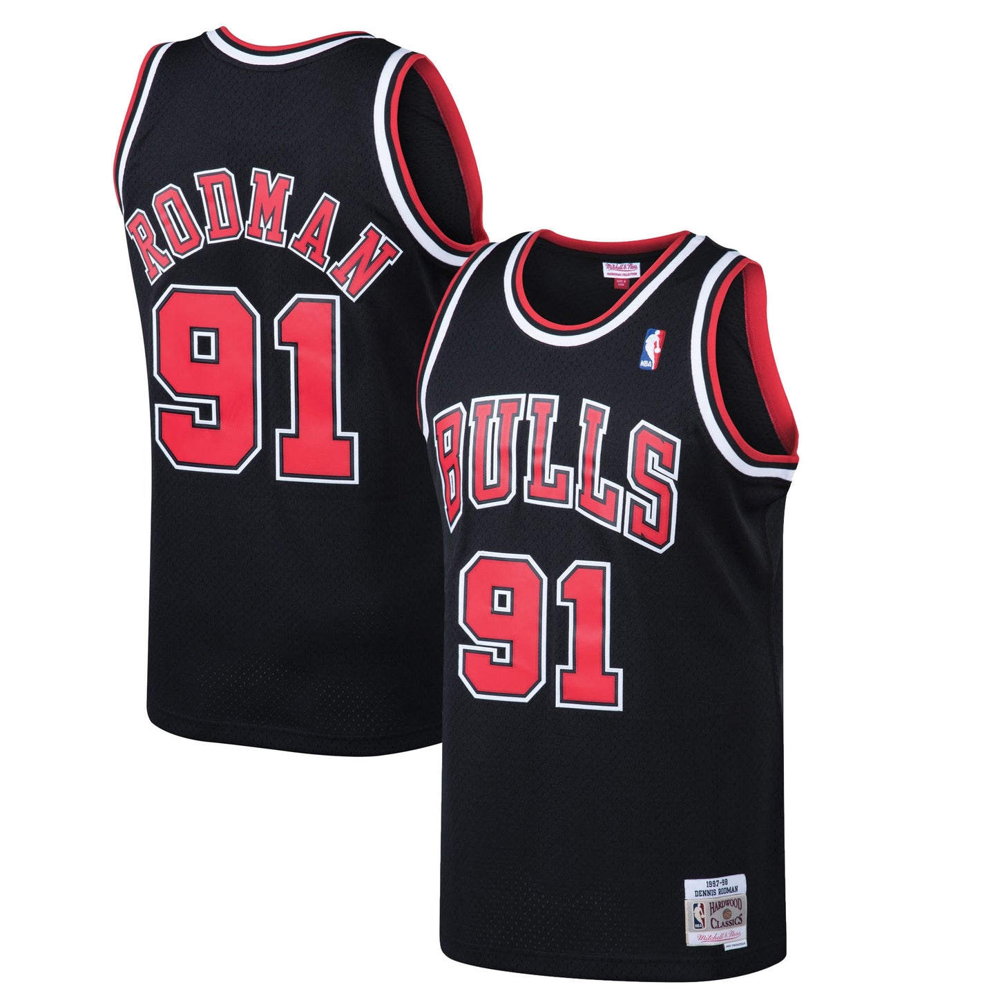 Dennis Rodman Chicago Bulls Mitchell & Ness Hardwood Classics Swingman Jersey - Black